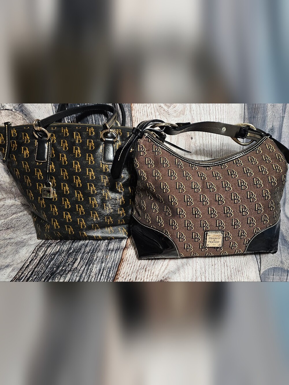 Vintage Dooney & Bourke 1975 Collection & Nikki Shoulder Hobo Purse Bundle Of 2